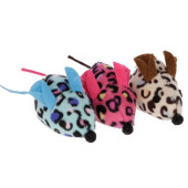 Котешка играчка Kerbl - Цветна текстилна мишка 6.5 см